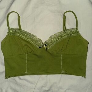 Green Lace Trim Tank